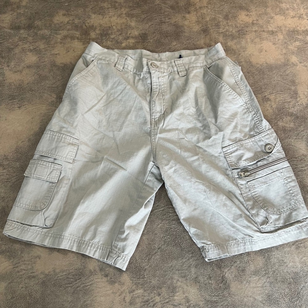 Bugle Boy Cargo Shorts Mens‎ 32(30) Khaki Tan Ripstop Cotton VTG 90s y2k